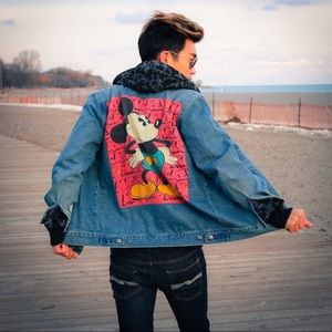 forever 21 mickey mouse denim jacket